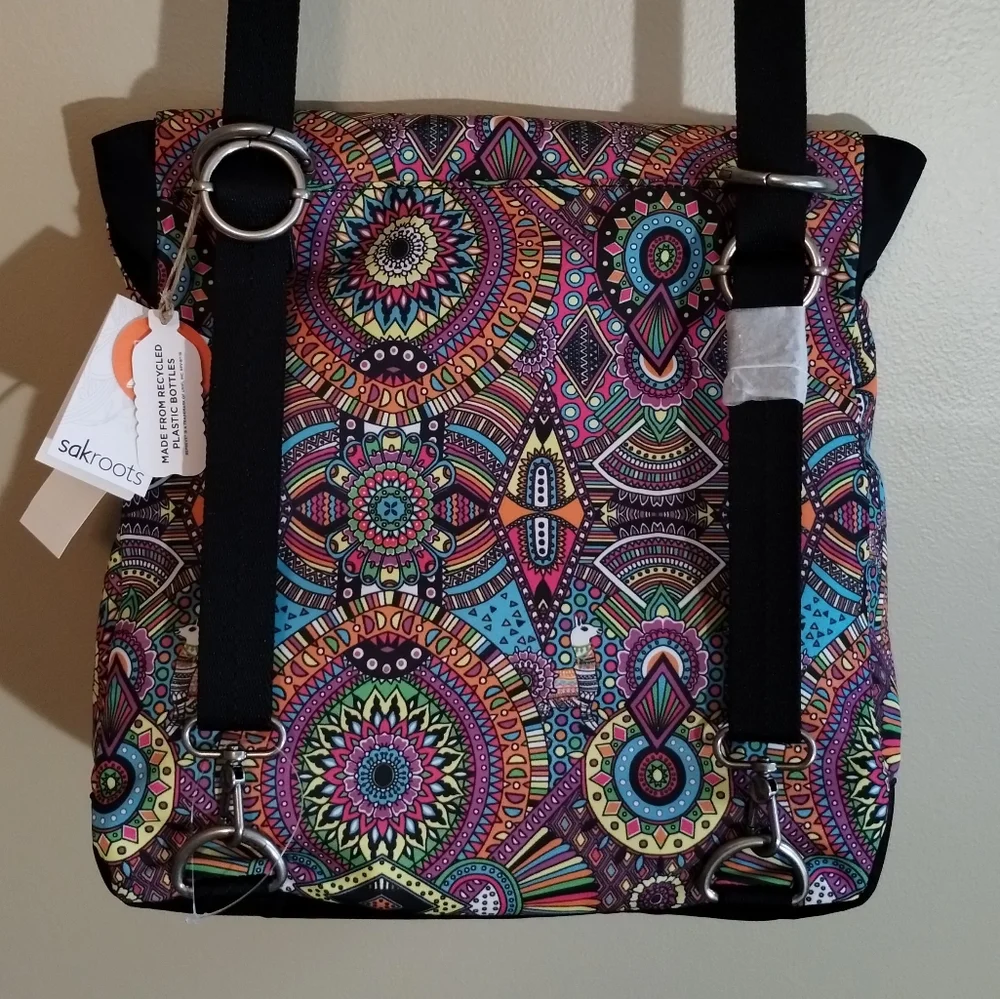 Sakroots Olympic Convertible Vegan Backpack, Rainbow Wanderlust, Indie Boho, NWT